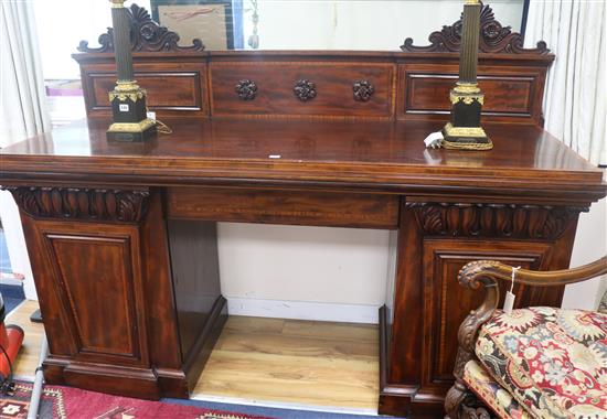 A William IV mahogany pedestal sideboard, W.194cm